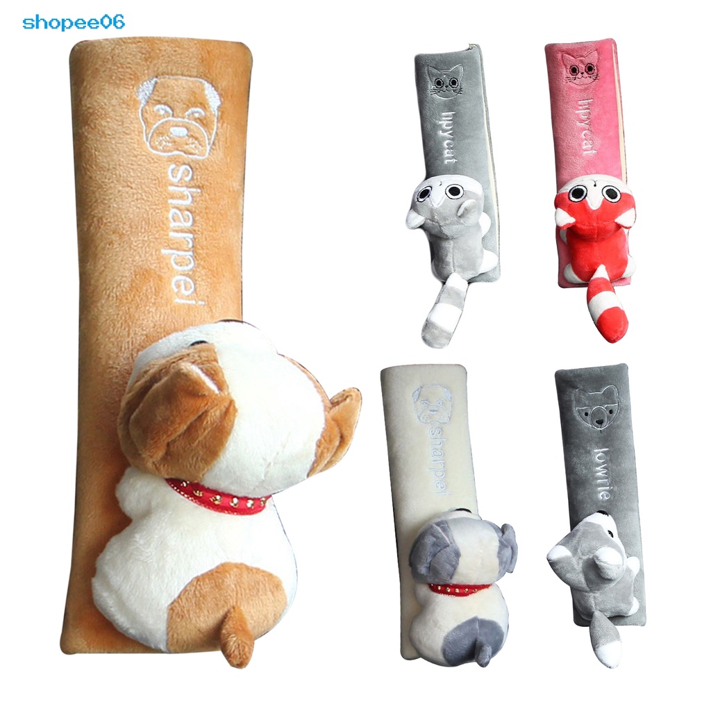 Đệm bọc dây đai an toàn xe hơi bằng vải flannel kiểu hoạt hình tiện dụng cho SUV