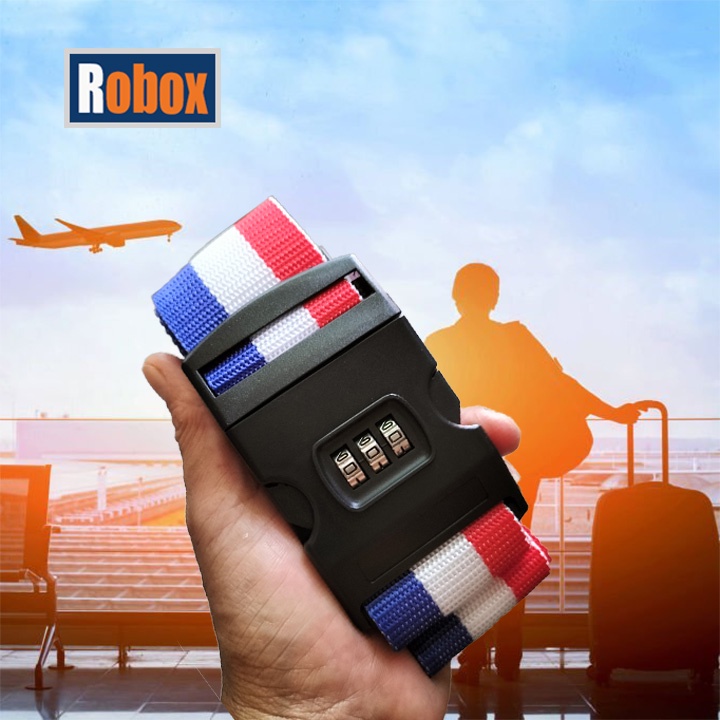Đai bảo vệ vali du lịch có khóa số kiểu lá cờ Pháp