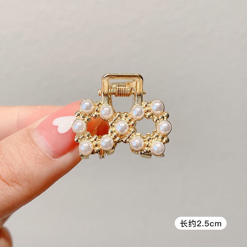 Kẹp Tóc Càng Cua Lưng Đính Ngọc Trai Nhỏ Kiểu Hàn Quốc Cho Nữ
