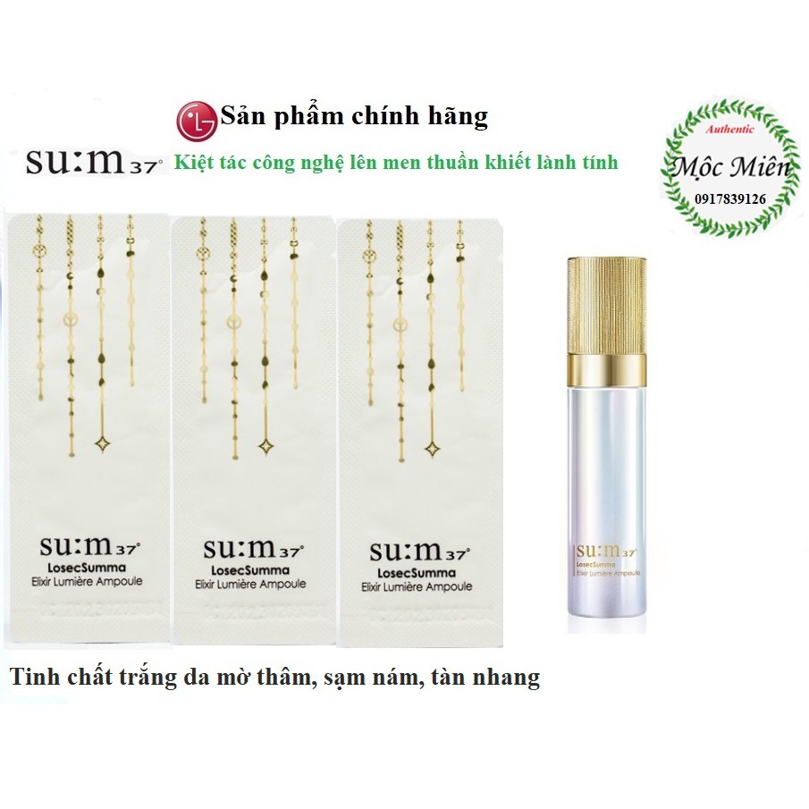 Gói tinh chất truyền trắng da mờ thâm, sạm, nám Su:m37 LosecSumma Elixir Lumiere Ampoule