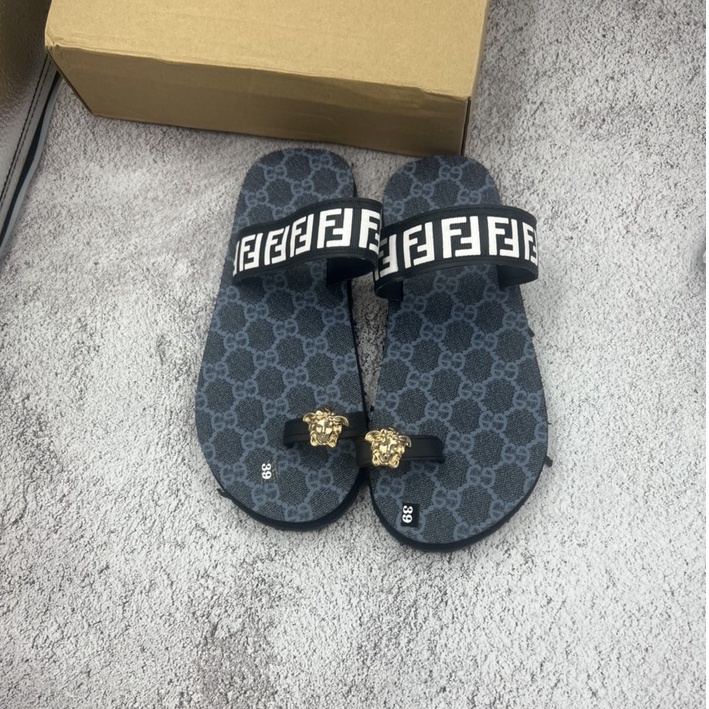 Dép xỏ ngón nam nữ đế gg xanh đen - sandal đồng nai