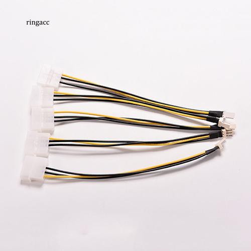 Set 5 dây cáp nối 4-Pin Molex/IDE sang quạt CPU 3-Pin dài 20cm tiện dụng