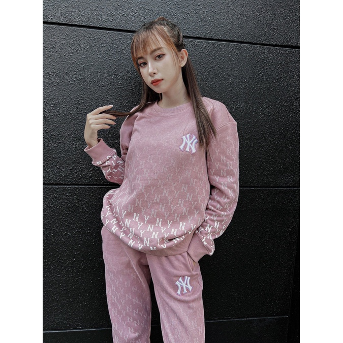 (HÀNG XUẤT XỊN) Áo tay dài &amp; Quần dài M/L/B Monogram Wash Size XS S M Full-tag-code 4 MÀU: Đen, Hồng, Xanh, Tím