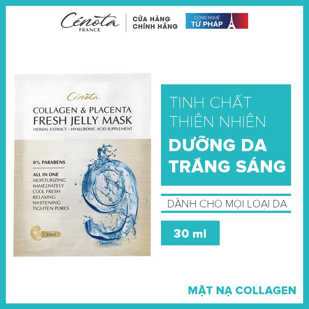 Mặt nạ mặt nạ dưỡng trắng Cénota Collagen Placenta Fresh Jelly Mask, mặt nạ dưỡng da 30ml