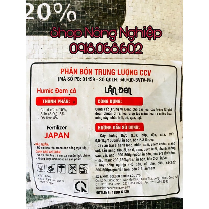 Phân bón Lân Đen Humic Đạm Cá Nhật Bản, dạng viên 1kg