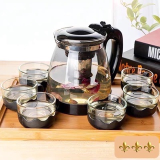 Bộ tách trà thuỷ tinh 5 món