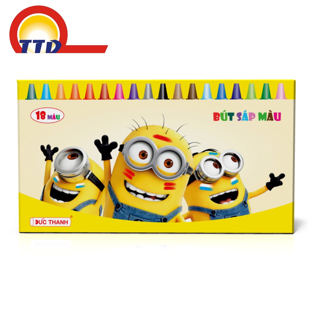 Bút Sáp Màu Đức Thanh - Hình Minion Tinh nghịch - 18 màu - 1 hộp