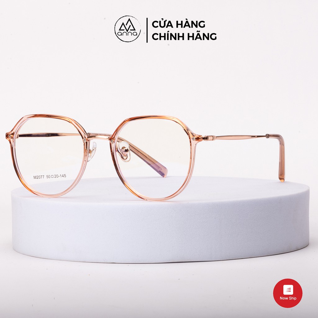 Gọng kính mắt thời trang nữ ANNA thiết kế dáng tròn kết hợp kim loại và nhựa 380GL001
