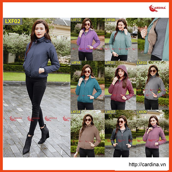 Áo khoác lông cừu nữ CARDINA chất gió xước 2 lớp cao cấp siêu nhẹ siêu ấm LXF. | BigBuy360 - bigbuy360.vn