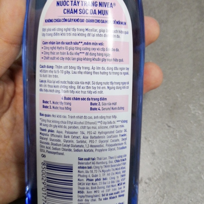 Dung dịch tẩy trang NIVEA nước tẩy trang ngừa mụn nivea 200ml