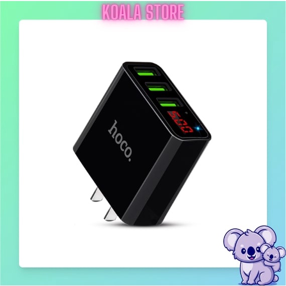Củ Sạc Hoco C15 3 Cổng, Cốc Sạc Nhanh Báo Led Siêu Bền Bảo Hành 1 Năm