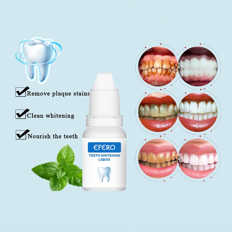 Chuyên nghiệp ~ EFERO Răng Làm Trắng Tinh Chất Bột Vệ Sinh Răng Miệng Làm Sạch Huyết Thanh Loại Bỏ Mảng Bám Vết Bẩn Răng Tẩy Trắng Công Cụ Nha Khoa