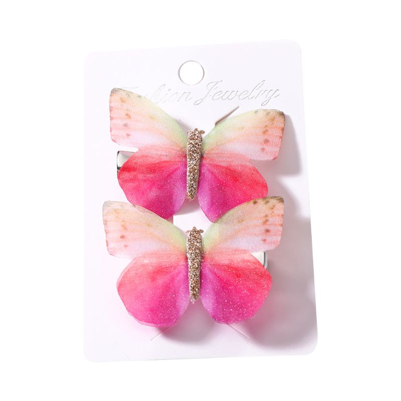 1 Cặp Kẹp Tóc Hình Bươm Bướm Nhiều Màu Dễ Thương