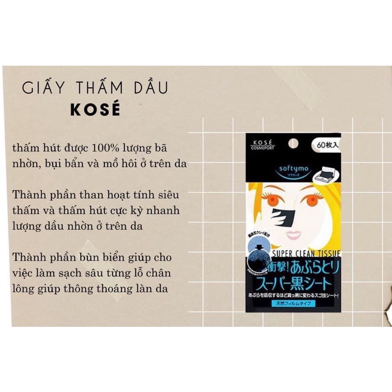 Giấy thấm dầu Kose-nội địa Nhật Bản