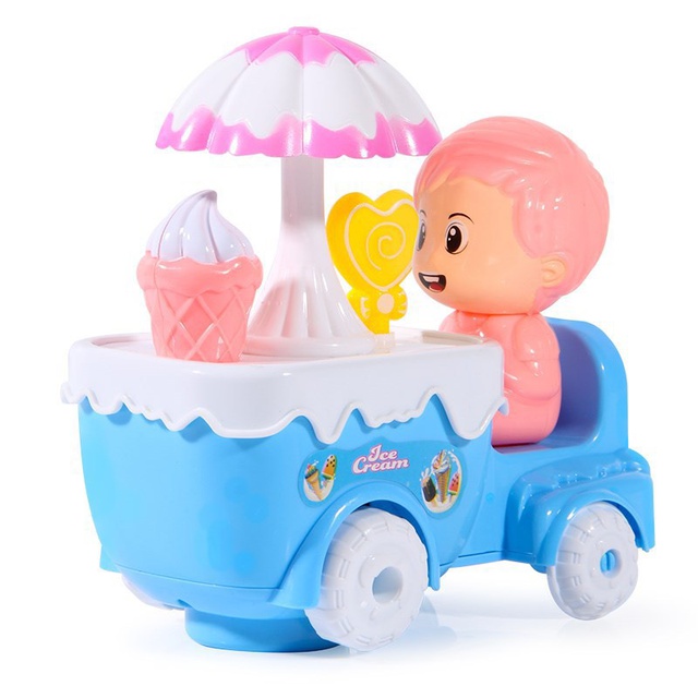 Đồ chơi Búp bê đẩy xe kem đáng yêu có nhạc, đèn, có thể di chuyển