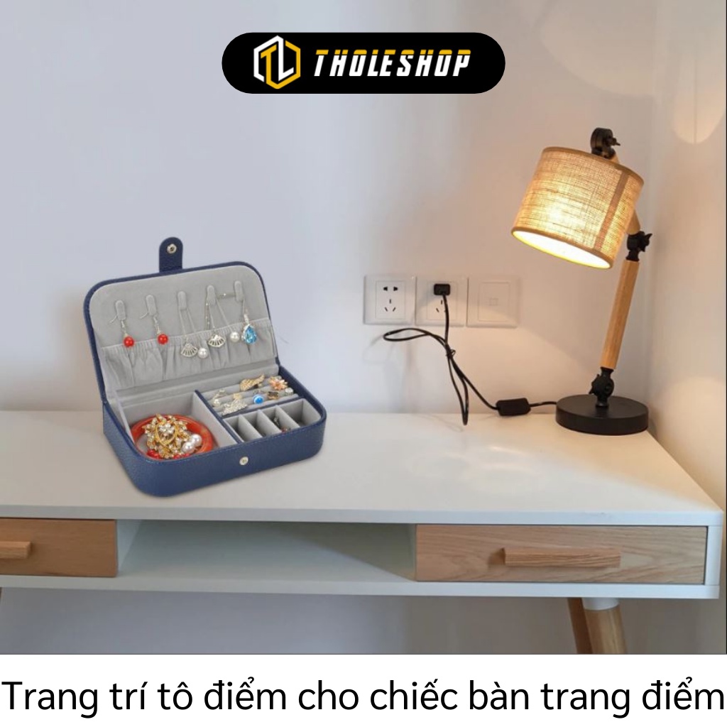 Hộp Đựng Trang Sức - Hộp Bảo Quản Nữ Trang, Khuyên Tai Bọc Da Pu Có Khóa Bấm 7957