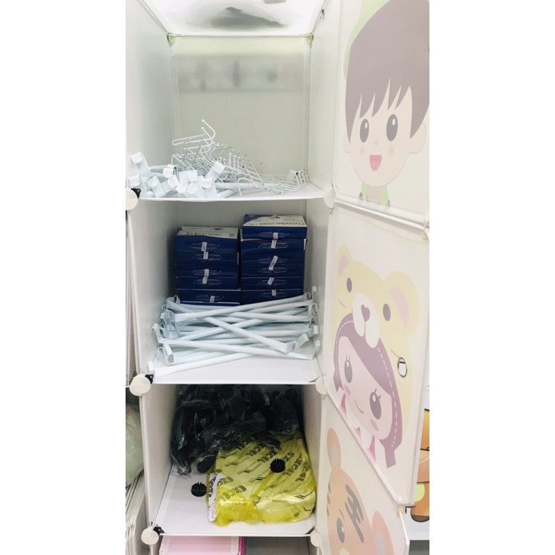 Tủ Nhựa Lắp Ghép 6 ô Lớn và 2 ô Nhỏ - Hoạt Hình Siêu Cute