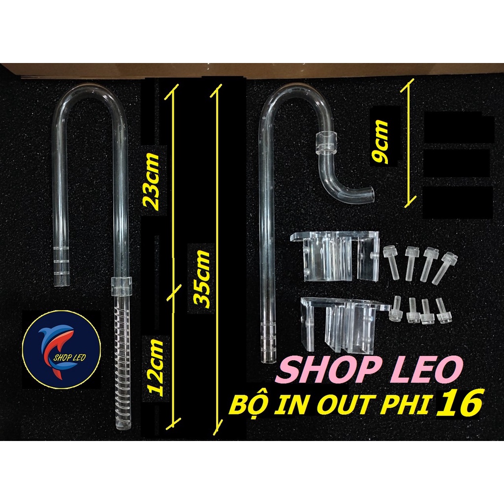 Bộ in out ACRYLIC phi 16 xoay 360 độ - in out thủy sinh - Phụ kiện lọc - ShopLeo-phụ kiện thủy sinh