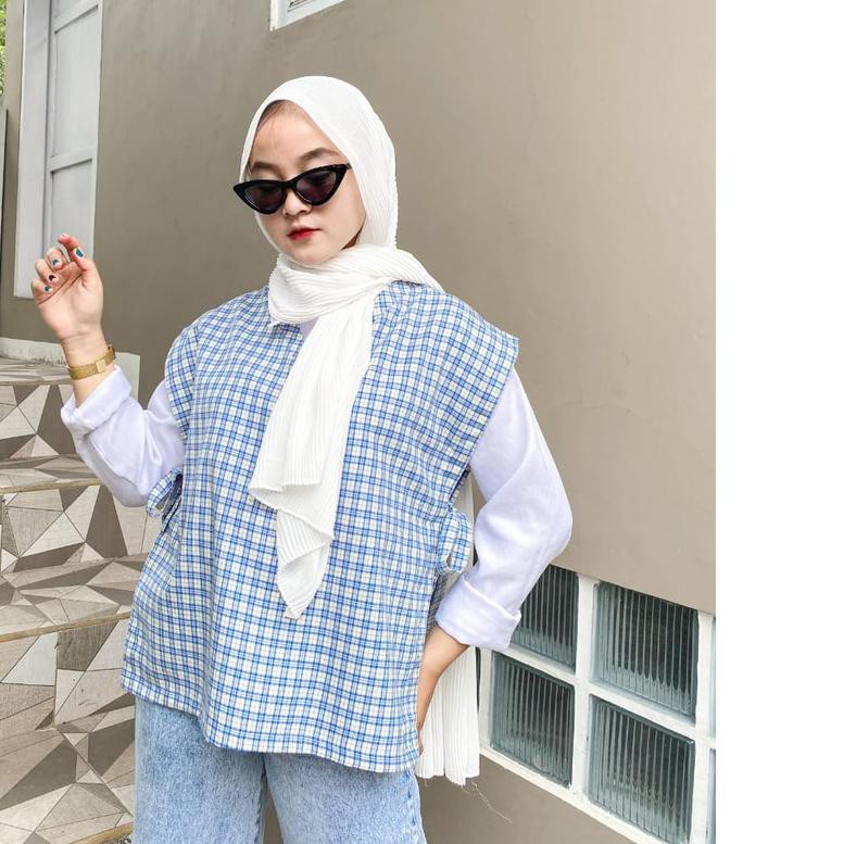 ♕ Ilo Áo Không Tay TARTAN SYIFA Cơ Bản Tốt Nhất / Áo Khoác Ghi Lê Motive Tanni