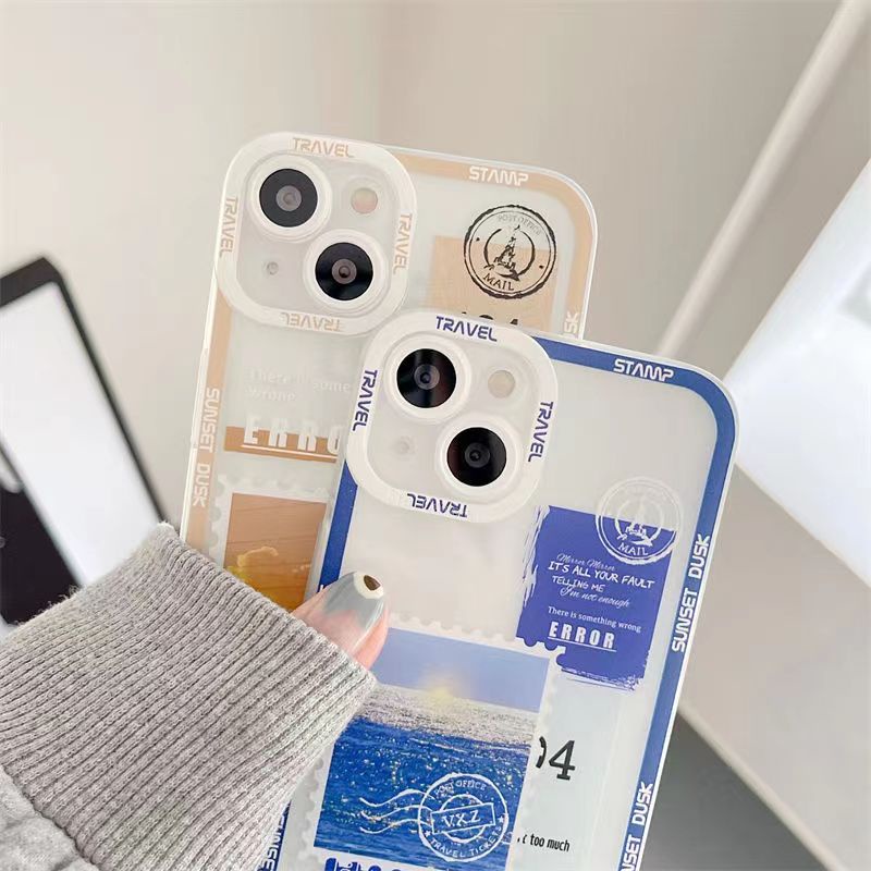 Ốp Điện Thoại Tpu Mềm Trong Suốt Hình Tem Cho iPhone 13 13pro 13prm iPhone 11 7Plus 8Plus Xr XS 13 12 Pro Max
