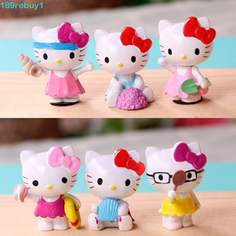 Bộ 6 Mô Hình Nhân Vật Hoạt Hình Hello Kitty 5cm Bằng PVC