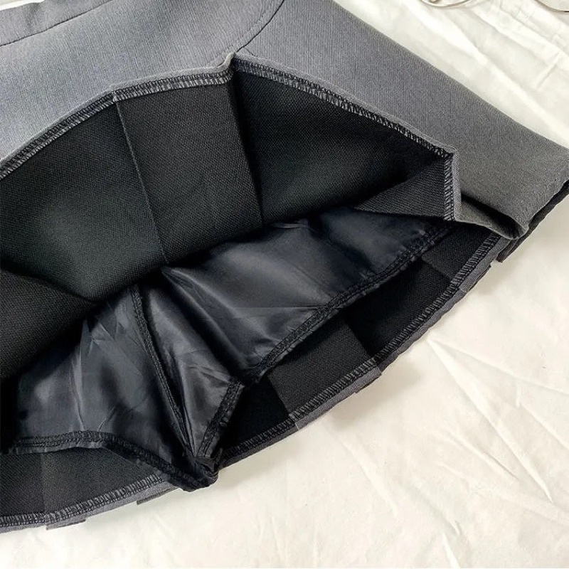 Chân váy xếp ly to dáng ngắn có quần bên trong kèm ảnh thật SẴN ĐEN S,XS,L, 2XL, GHI S,M,XL