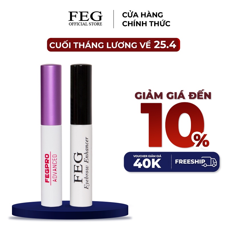 [CHÍNH HÃNG] Combo dưỡng mi-mày dài dày cong FEG eyelash- eyebrow ehancer 3ml_3ml