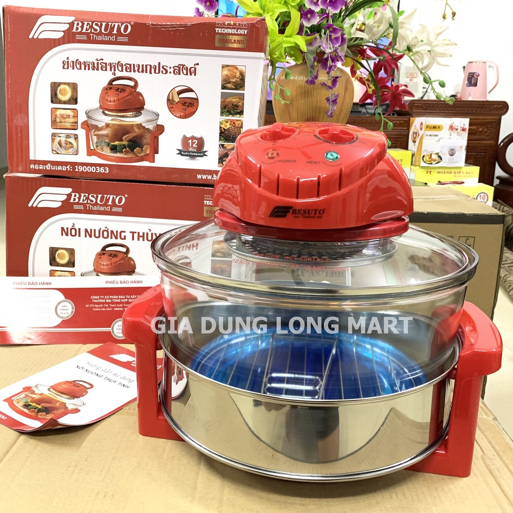 💥Nồi Nướng Đa Năng Thuỷ Tinh Besuto BH Chính Hãng 12 tháng