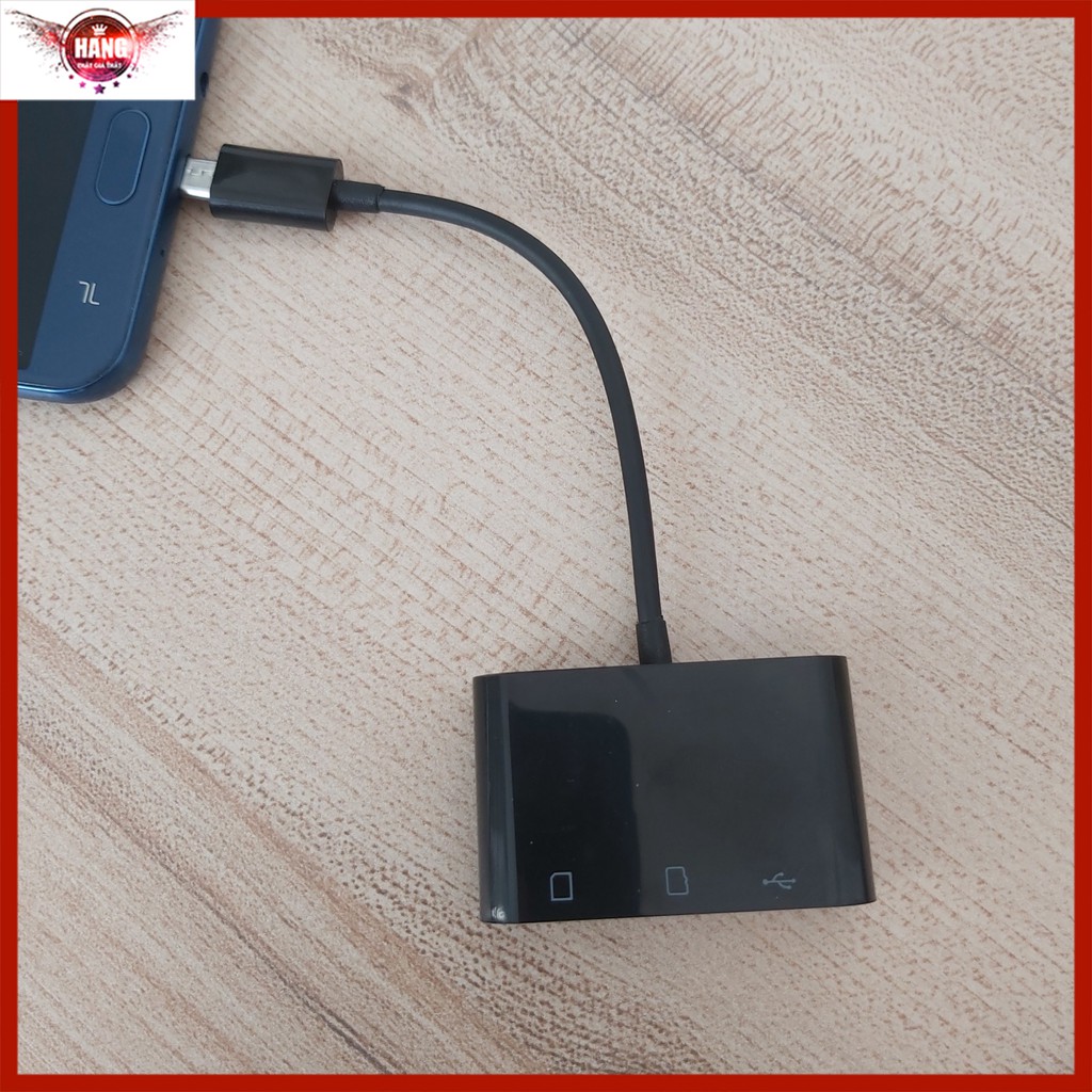 Đầu đọc thẻ nhớ + usb cho điện thoại android (cổng Micro USB)