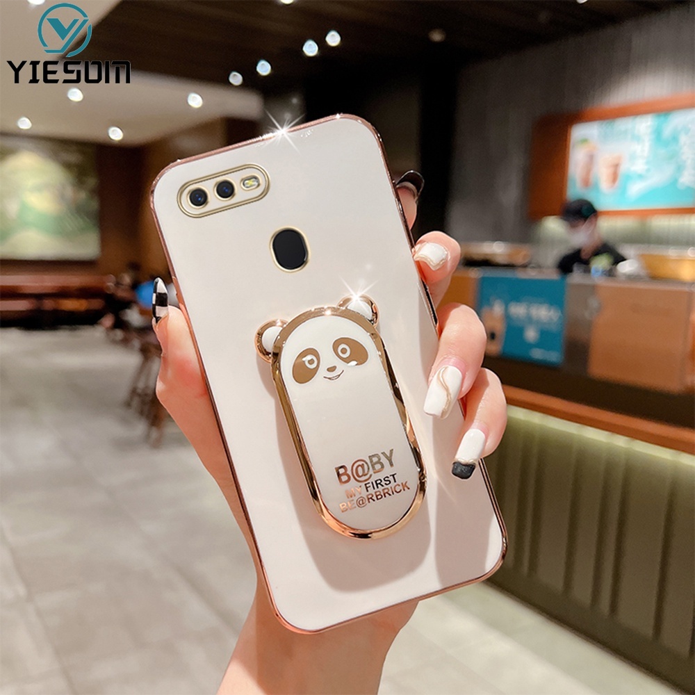 Ốp Điện Thoại Silicon Mềm Có Giá Đỡ Hình Gấu Cho Oppo A12 A5S A3S A7 A11K A1K A83 A59 A57 4G 2022 A37 F1S Realme C1 C2