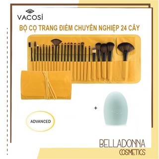 [Hàng chính hãng] Bộ Cọ trang điểm chuyên nghiệp 24 cây Vacosi BC10 tặng dụng cụ vệ sinh cọ Vacosi Pro Brush Cleanser