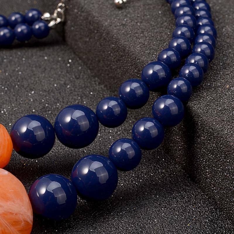 Vòng cổ Hai Lớp Đính Hạt Nhựa Resin Phong Cách Bohemian Cổ Điển Cho Nữ