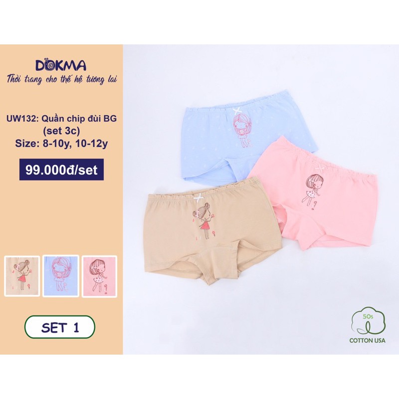 Set 3 quần chip đùi Dokma mềm, mát