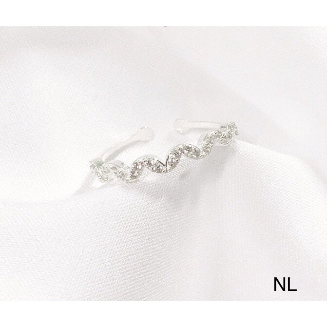 Nhẫn nữ bạc thật đính đá nhân tạo free size - Kho sỉ bạc Nhất Linh