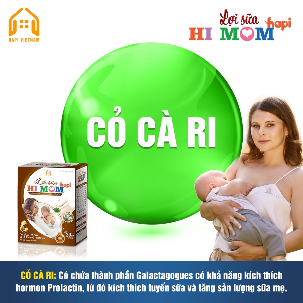 Combo 3h Lợi sữa himom hi mom giúp kích sữa mẹ về nhiều sữa đặc dinh dưỡng thơm mát con tăng cân ngủ ngon