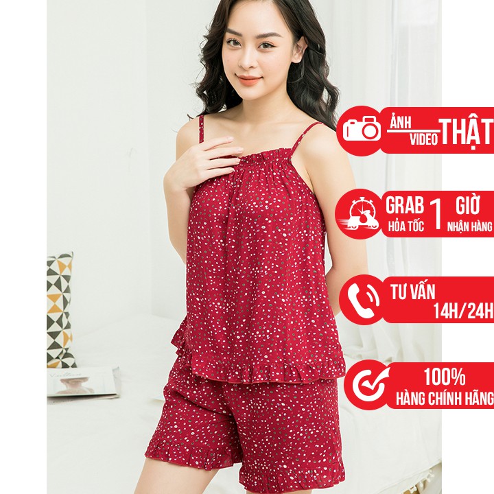 Bộ đồ Hè Nữ Mặc Nhà 2 Dây Chất Lanh cao cấp CARDINA Siêu Thoáng Mát [LN1]