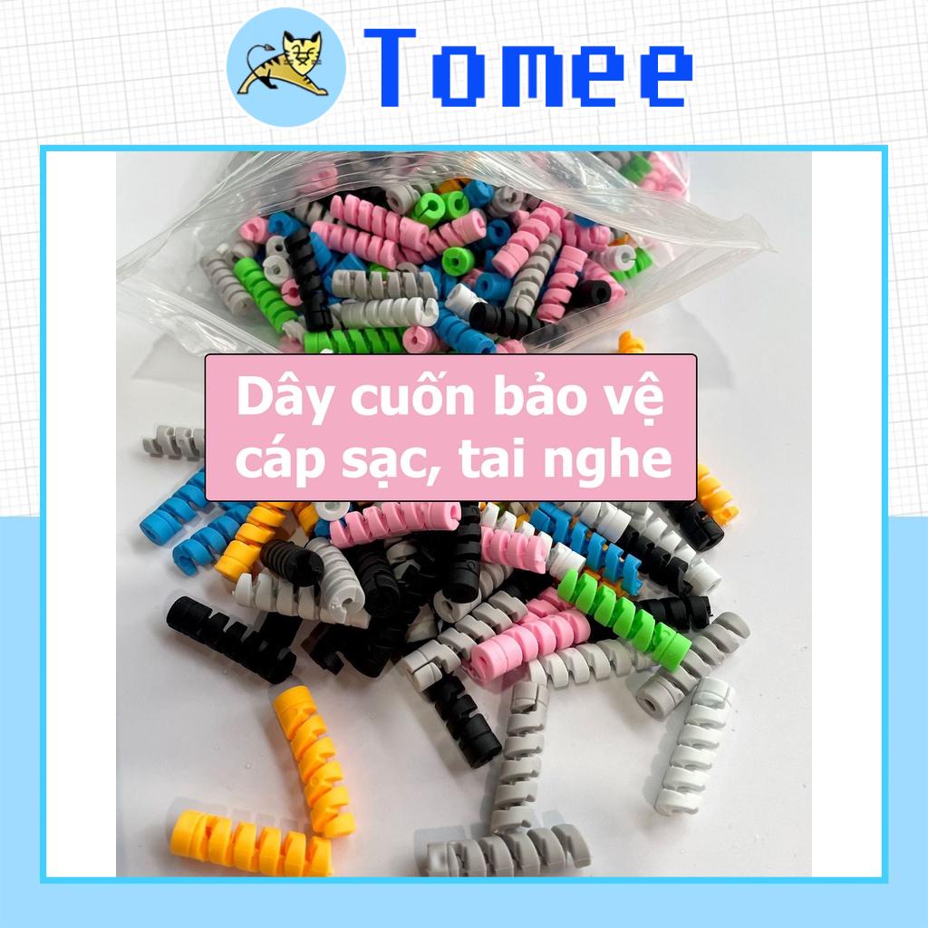Dây quấn nút lò xo silicon quấn kẹp bảo vệ 2 đầu dây chống gãy đứt cáp sạc tai nghe