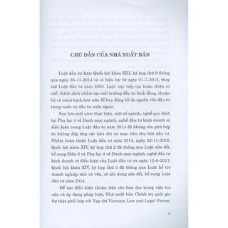 Sách - Luật Đầu Tư Hiện Hành (Luật Năm 2014, Sửa Đổi, Bổ Sung Năm 2016, 2017) (Song Ngữ Việt - Anh)