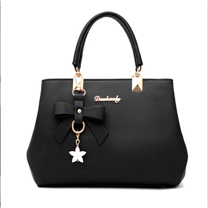 Túi xách tay nữ thời trang công sở da sần đính nơ BAG U DNO22