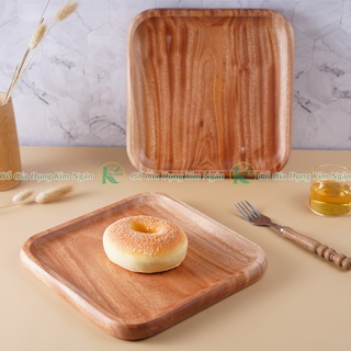 Dĩa gỗ vuông decor trang trí bày món ăn gia đình theo phong cách vintage cổ điển - kv2323