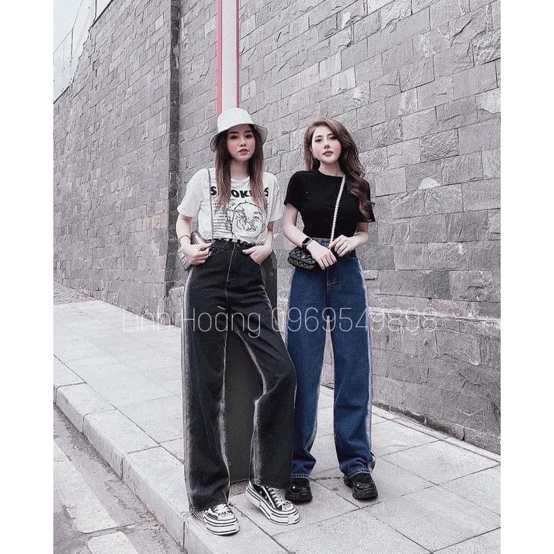 QUẦN JEAN SỌC SÁNG CẠP CAO khách note size