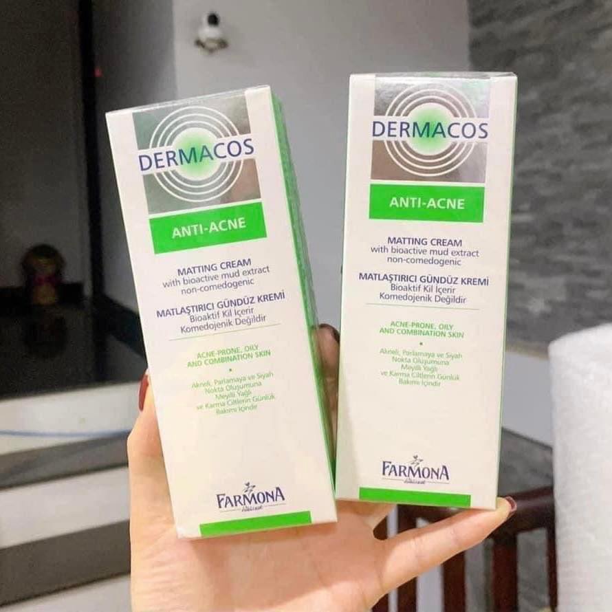 Kem dưỡng Giảm Bóng Nhờn Ngừa Mụn Farmona Dermacos Anti Acne Matting Cream - 50ml