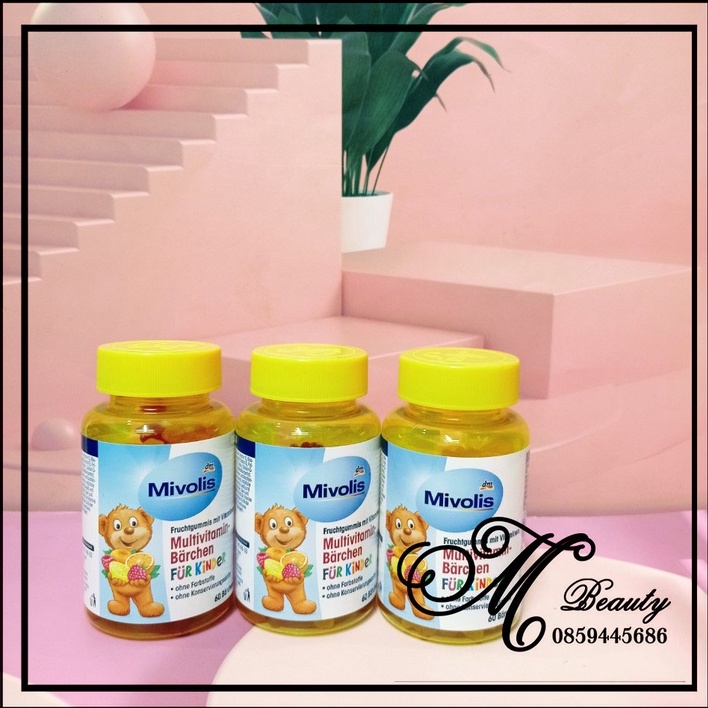 Kẹo Gấu vị trái cây bổ sung Vitamin tổng hợp cho trẻ em Mivolis Mutilvitamin Barchen 60 viên Nội Địa Đức
