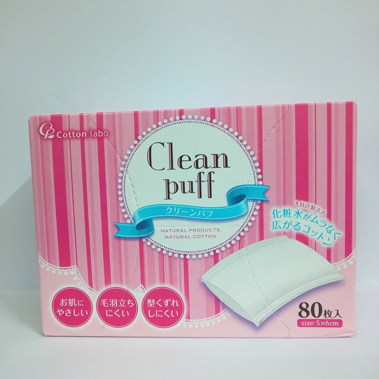 Bông tẩy trang Nhật Bản Clean Puff cao cấp 80 miếng