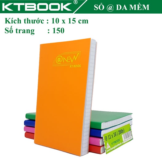 Gói 5 cuốn Sổ tay ghi chép Bìa Da Mềm KTBOOK Cao Cấp nhiều Màu kích thước A6 mã 200 giấy ruột caro - 150 trang