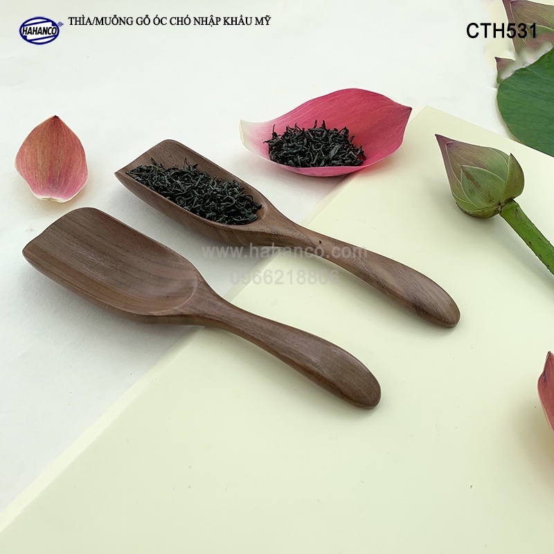 Thìa/Muỗng xúc trà gỗ óc Chó (15cm) cafe, xúc gia vị, ăn uống sạch, decor - CTH531