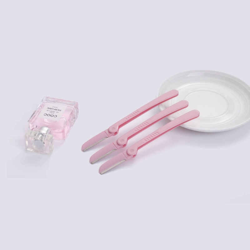 Bộ 3 dao cạo tỉa lông mày bằng thép không gỉ có hộp đựng tiện lợi