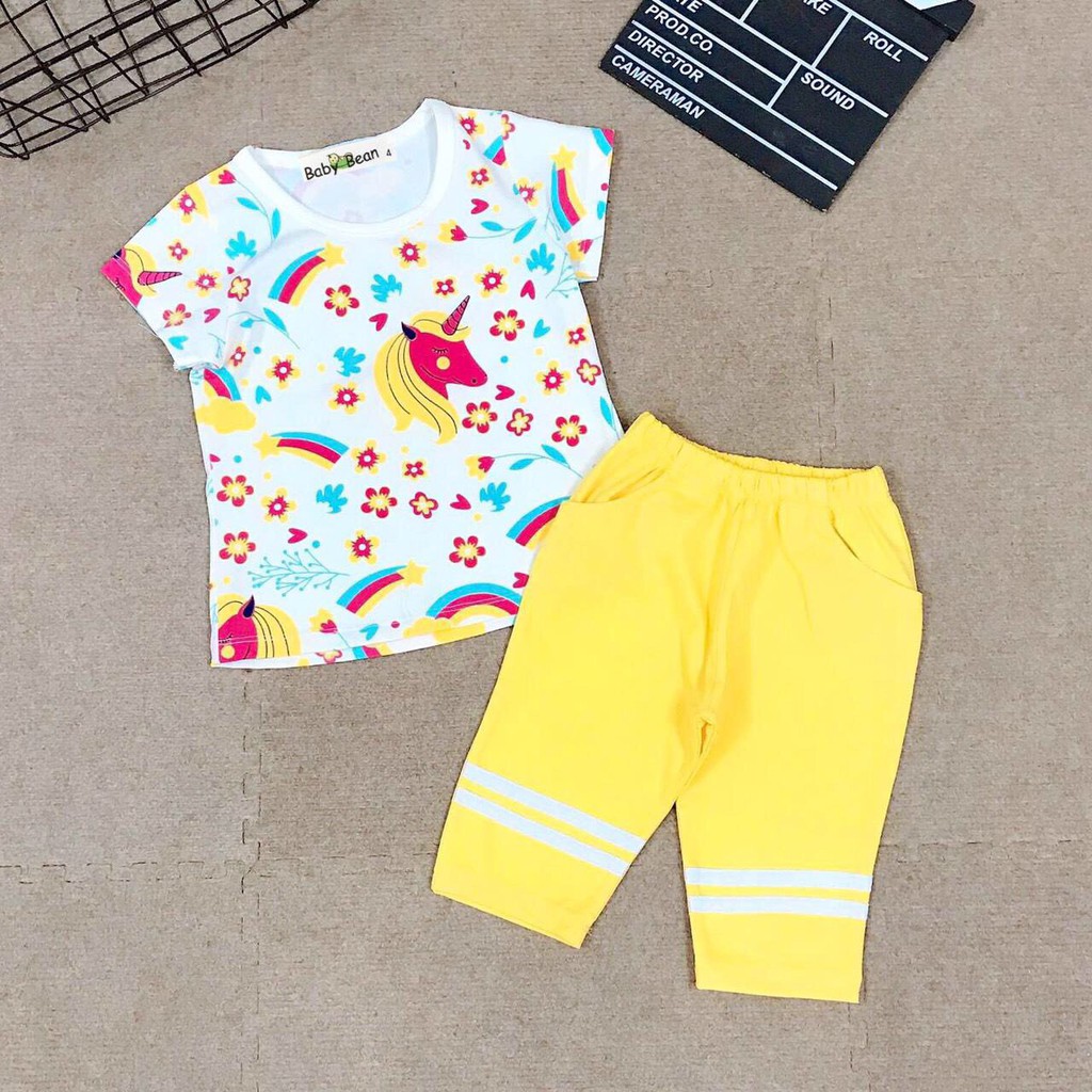 [MÃ THƯƠNG HIỆU YÊU THÍCH Voucher giảm 10%] Bộ Đồ Thun Cotton in hình ngựa Pony bé gái &amp; mẹ BabyBean (20kg-52kg)