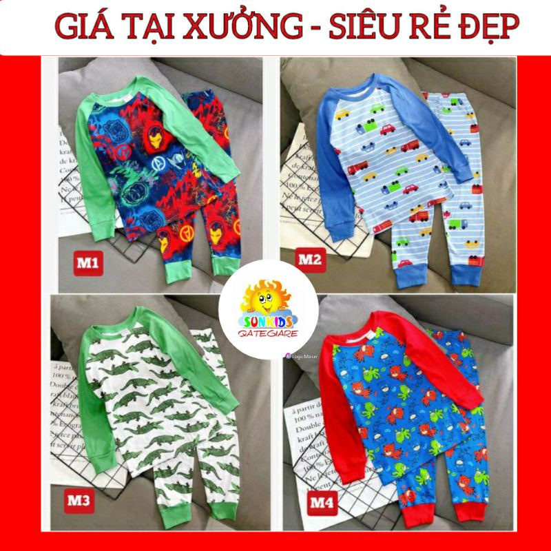 XUẤT KHẨU - BBD13 ( 20kg - 38kg ) Bộ dài tay size đại thun cotton borip bé trai SIZE ĐẠI .ĐỒ BỘ BÉ TRAI