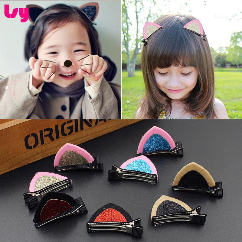 Nhà máy bán buôn phụ kiện tóc trẻ em mới hàn quốc dễ thương baby stereo kẹp tóc tai mèo mỏ vịt kẹp mũ công chúa